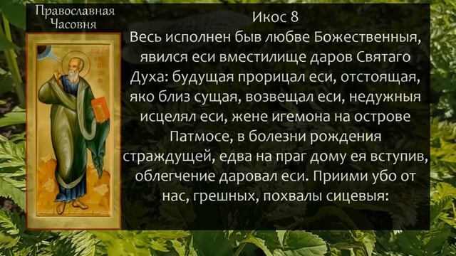 АКАФИСТ ИОАННУ БОГОСЛОВУ смотреть онлайн