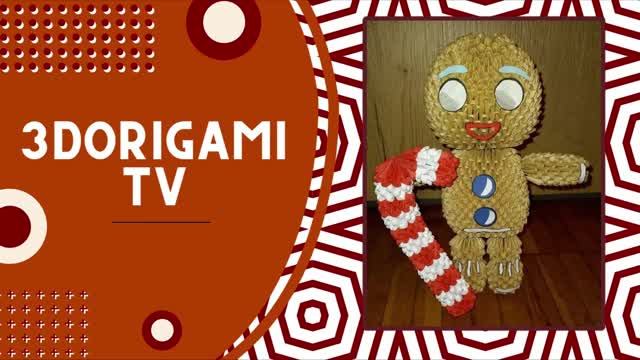 Gingerbread Man 3d Origami. Модульное оригами  Пряничный человечек