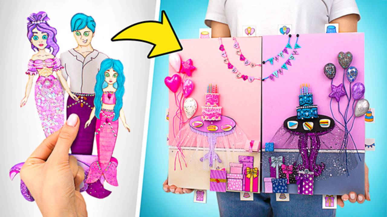 🎉 День рождения бумажных русалок 🧜♀️ волшебный праздник! смотреть онлайн