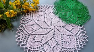 Анонс МК Салфетка Нарцисс спицами