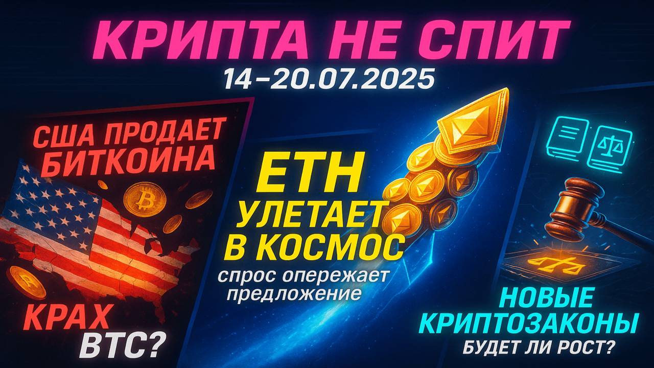 КРИПТА НОВОСТИ 14-20.07.2025 | ЭФИРИУМ ЛЕТИТ В КОСМОС | США ПРОДАЕТ БИТКОИНЫ | НОВЫЕ КРИПТОЗАКОНЫ смотреть онлайн