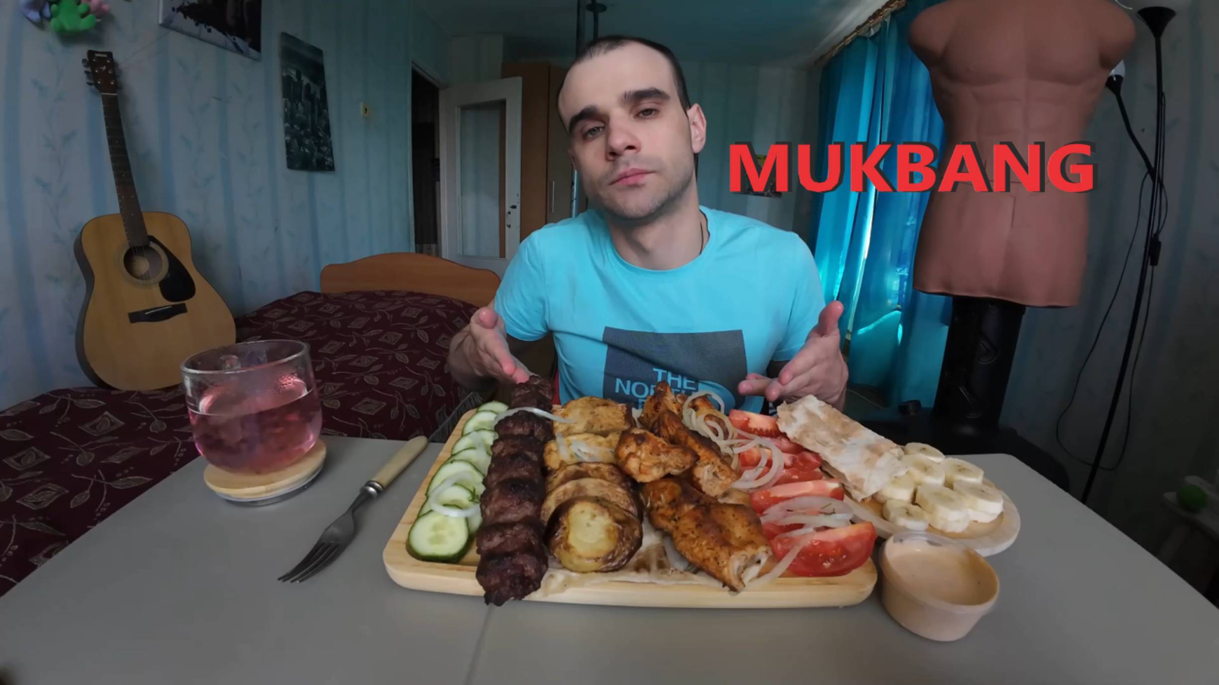 МУКБАНГ КЕБАБ ПРЕМИУМ / ШАШЛЫК ИЗ ИНДЕЙКИ / КАРТОФЕЛЬ НА ГРИЛЕ / ОВОЩИ / EATING MUKBANG ASMR АСМР смотреть онлайн
