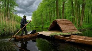 Одиночный кемпинг на острове, рыбалка, асмр путешествие