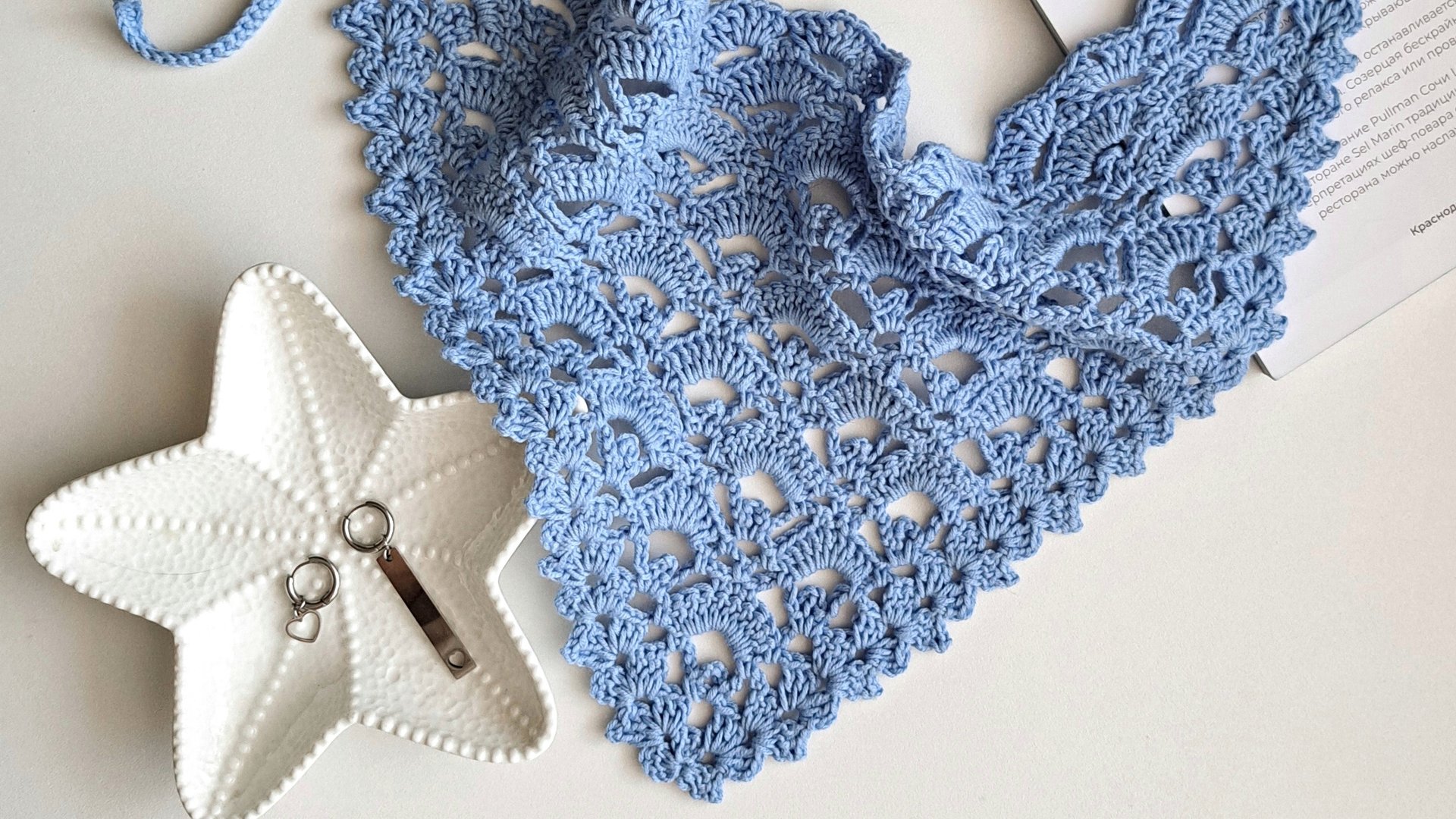 Ажурная косынка крючком смотреть онлайн