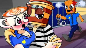 Заключенный с Капучино влюбился в девушку-полицейского с капучино?! - Забавная история любви Спрунки