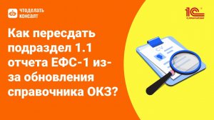 Как пересдать подраздел 1.1 отчета ЕФС-1 из-за обновления справочника ОКЗ?