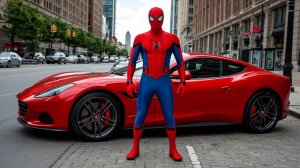 Мультики про машинки. Супер герой перегоняет машинки через препятствия.