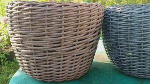 Кашпо из ротанга. Долговечны ли они? #кашпо #ротанг #кашпоизротанга #кашподляцветов #плетение #сад
