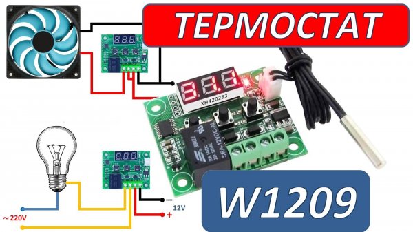 ТЕРМОСТАТ W1209 ( точный термометр с переключателем )