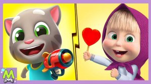 Говорящий Том против Маши и Медведя.Приключения в Парке и Гонка за Конфетами.Кто Круче