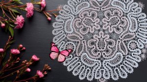 Брюггское кружево - двухцветная мини-скатерть. Часть 13