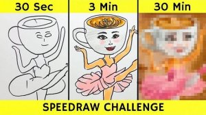 РИСУЕМ БАЛЕРИНУ КАПУЧИНУ НА СКОРОСТЬ! ЗА 30 СЕКУНД 3 МИНУТЫ и 30 МИНУТ! ИТАЛЬЯНСКИЕ МЕМЫ РИСОВАШКА!