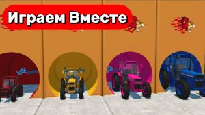 МУЛЬТИКИ ПРО ЦВЕТНЫЕ ТРАКТОРА ДЛЯ ДЕТЕЙ 🚜 ГОНКИ МАШИНОК ПО ЦВЕТНЫМ ТРАССАМ