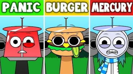 Incredibox Sprunki MERCURY Vs. PANIC Vs. MR. BURGER (Все версии) | NEW MOD | NORMAL VS. HORROR смотреть онлайн