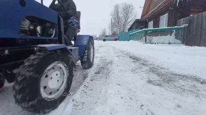Минитрактор классика 4х4.Уборка снега,гидроповорот отвала.