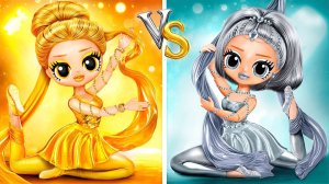 Золотая VS Серебряная гимнастки! Поделки для кукол ЛОЛ