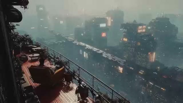 Rooftop _ Relaxing Blade Runner Vibes Soundscape смотреть онлайн