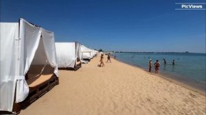 Крым Евпатория пляж Лазурный берег сегодня 22 июля 2025. Обстановка на Центральном пляже, погода