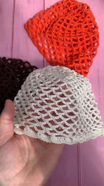 Шапочка сеточка крючком #nataliverezhu #crochet смотреть онлайн