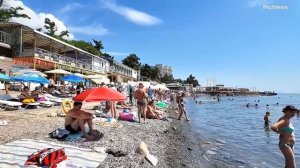 Крым Алушта сегодня 22 июля 2025. Центральный пляж. Погода в Крыму сейчас. Какая обстановка на пляже