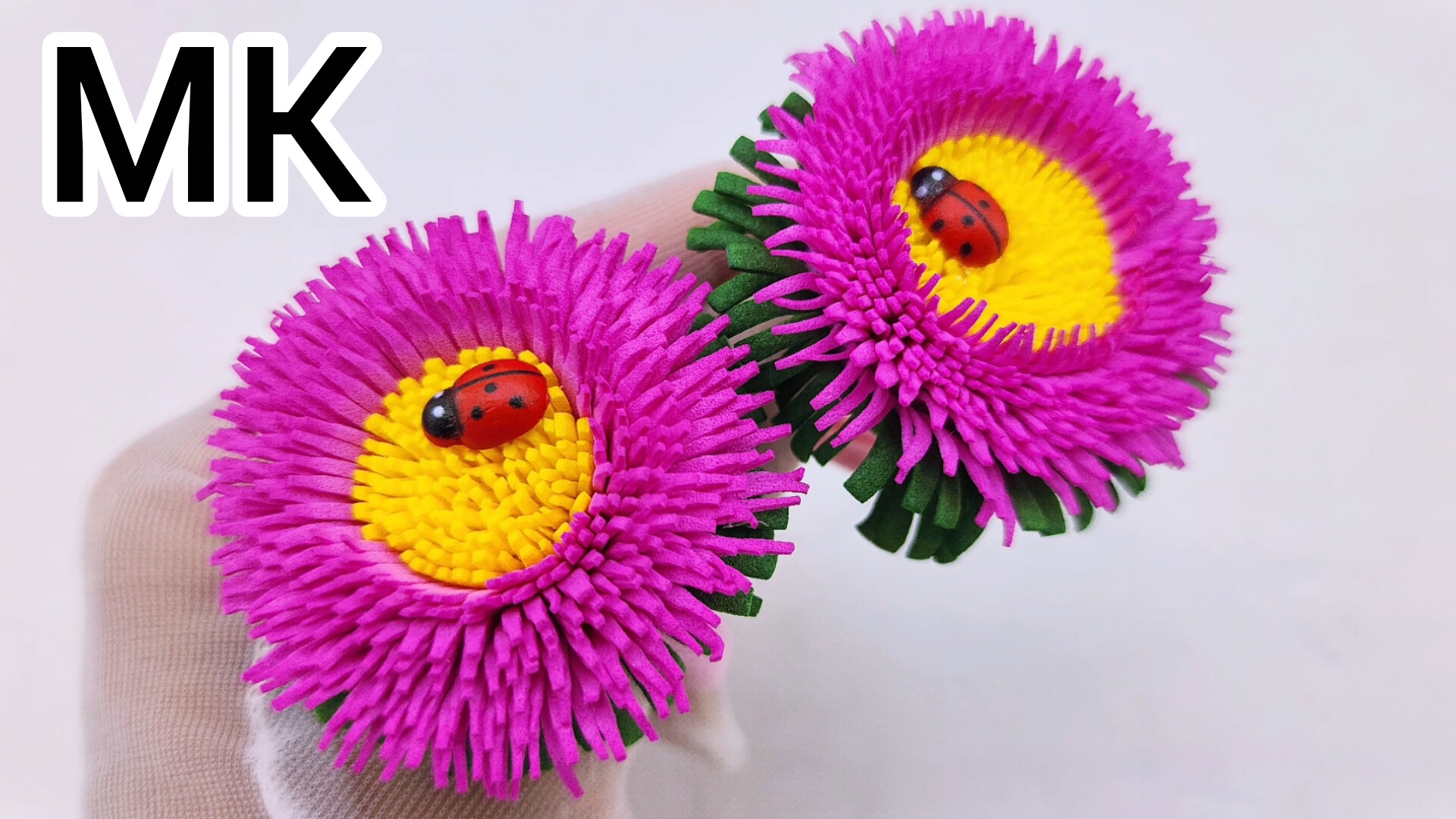 МК Маргаритки из фоамирана, Одуванчики из фоамирана, Цветы из фоамирана, Бантики из фоамирана