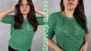 Ажурная майка спицами. Подробный мастер класс.