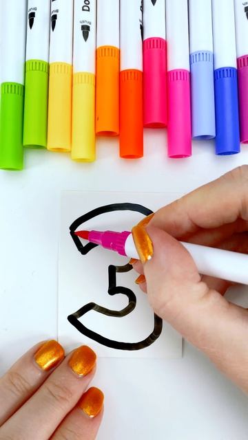 Пишем Цифры От 1 до 5 ✏️🔢 Раскрашиваем Маркерами 🎨 смотреть онлайн
