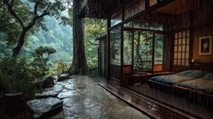 Шум Дождя в Японском Саду | Уютный Дом у Леса | Звуки Дождя для Сна и Спокойствия