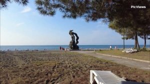 Абхазия Пицунда Центральный пляж сегодня 22 июля 2025. Море и погода в Абхазии сейчас. Обстановка