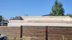 Армопояс на односкатном гараже.