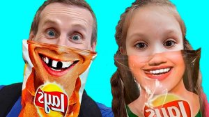 Лиза с папой и их забавная история с чипсами - Видео для детей - Большой сборник