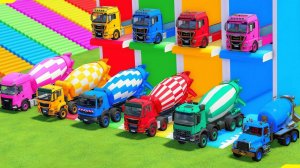 Мультики для детей про бетономешалки с прицепами. Смотреть онлайн мультики для малышей про машинки