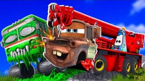 МУЛЬТ ТАЧКИ МОЛНИЯ МАККУИН И МЭТР ЗАЩИЩАЮТ ГОРОД ОТ ЗОМБИ ГОНКИ МАШИНКИ МОЛНИЯ МАККУИН МУЛЬТИКИ