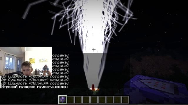 Сделал очень много молний в майнкрафт через командный блок (команда будет в описании) смотреть онлайн