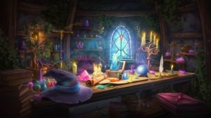 Лавка ведьмы - Спокойная атмосфера с звуками воды и камина, фоновая музыка для отдыха