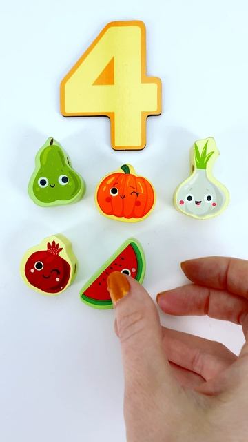 Считаем Фрукты и Овощи 🍉🍌🥦 Учим Цифры От 1 до 9 смотреть онлайн