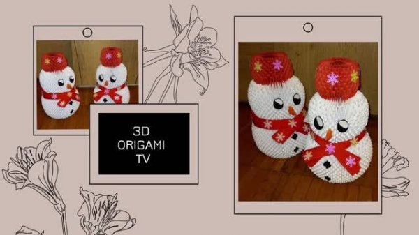 3d origami snowman tutorial | 3d origami lesson | 3d origami tutorial