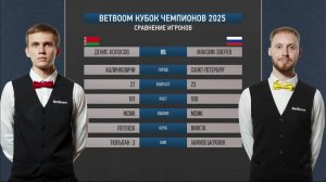 1/2 "BetBoom Кубок чемпионов 2025". Д.Колосов (BLR) - М. Зверев (RUS) . Св.пирамида.