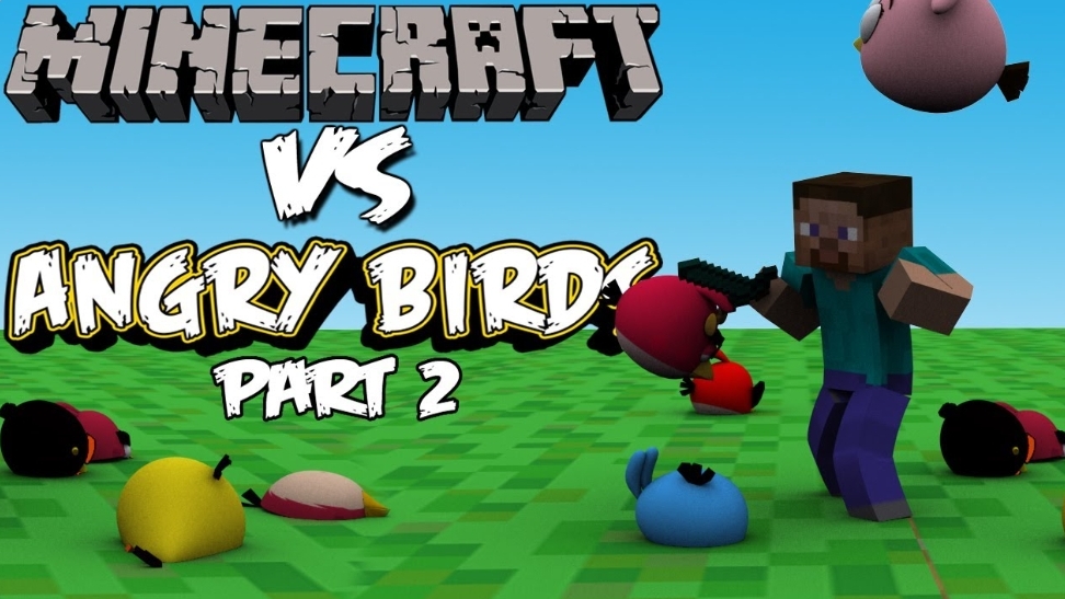Minecraft vs Angry Birds (part2) смотреть онлайн