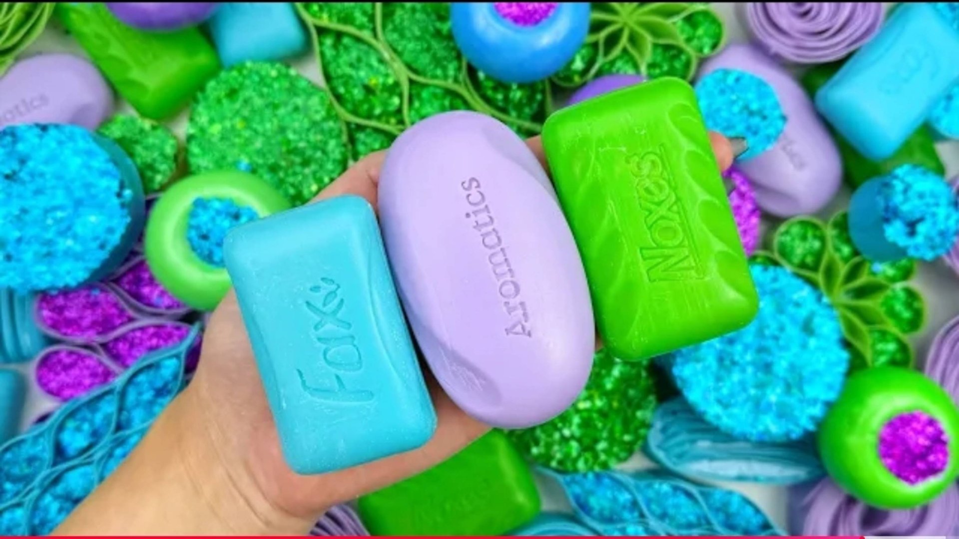 OMG!🤑ASMR SOAP:GREEN,VIOLET,BLUE💚💜🩵