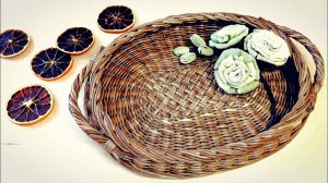 Овальный поднос из бумажной лозы своими руками