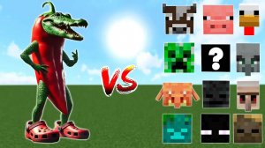 Пирипирикрокодиллини против обычных мобов - Битва мобов-мемов в Майнкрафте с модами