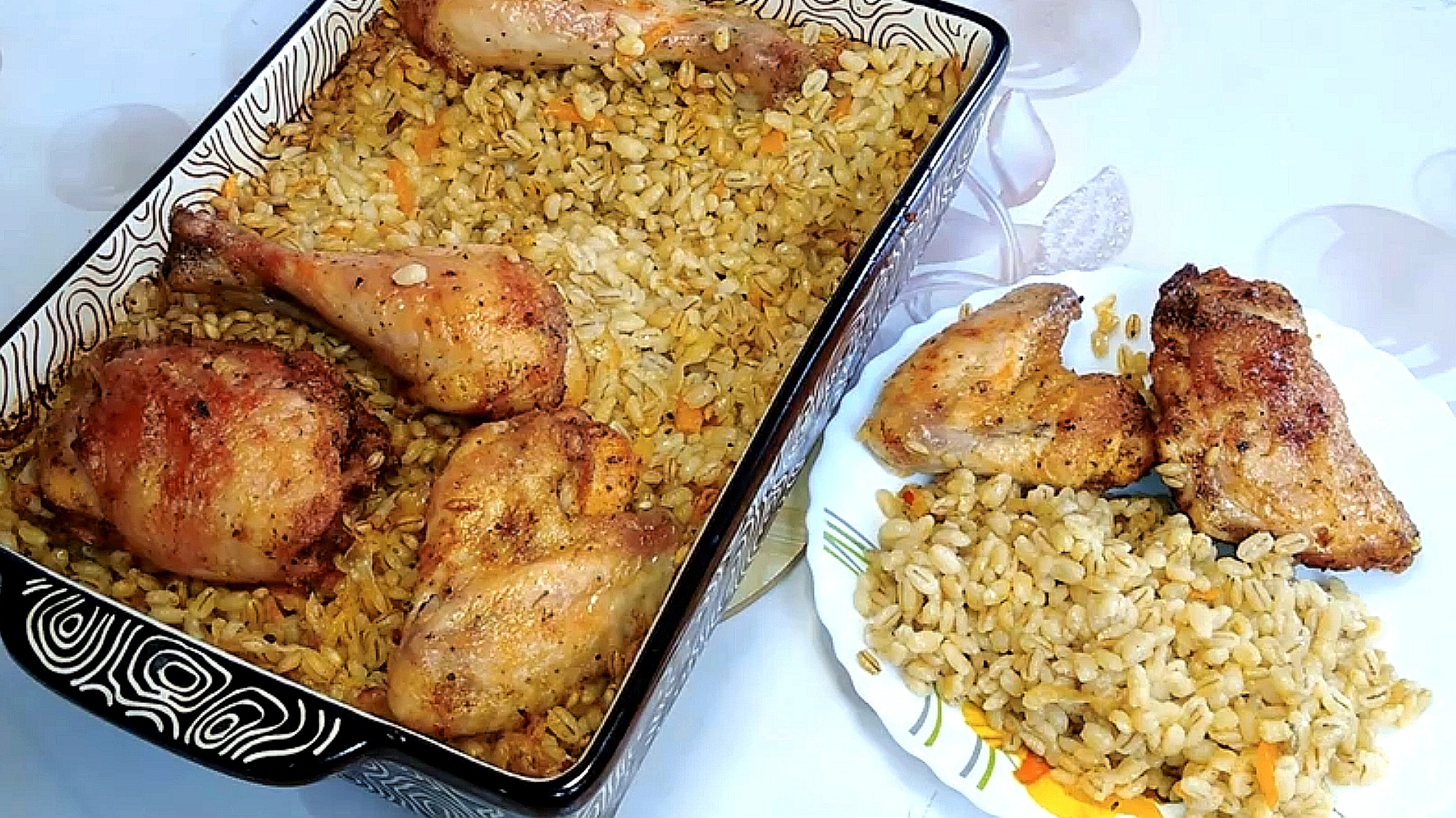 Перловка, томленная с курицей в духовке, по этому рецепту вы точно полюбите!!! смотреть онлайн