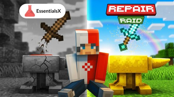 Лучший плагин на ПОЧИНКУ для сервера Minecraft? | Обзор RaidRepair с GUI и экономикой