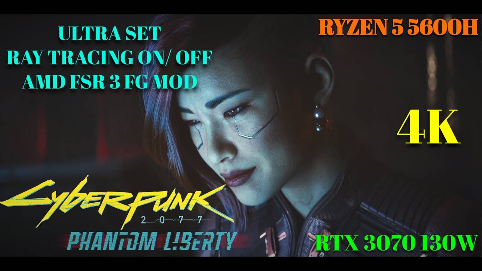 Cyberpunk 2077 Phantom Liberty 4K RAY TRACING RTX 3070 FSR 3 Frame Generation Mod + DLSS смотреть онлайн