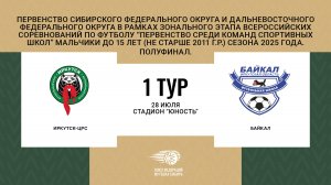 "Иркутск-ЦРС" - "Байкал". Первенство СФО и ДФО среди юношей до 15 лет. Полуфинал.