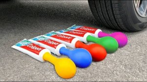 Машина давит предметы колесом! Давим зубную пасту! Эксперименты! Залипалка ASMR