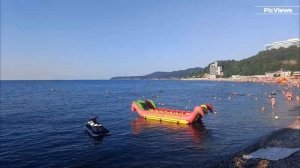 Небуг Туапсинский район сегодня 23 июля 2025. Обстановка на Центральном пляже , море и погода