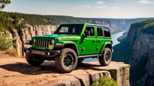 Мультики про машинки. Джипы едут по опасной дороге и срываются вниз с обрыва.