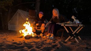 Кемпинг на Ладожском озере с ночёвкой | Ночь в надувной палатке | Влог 1